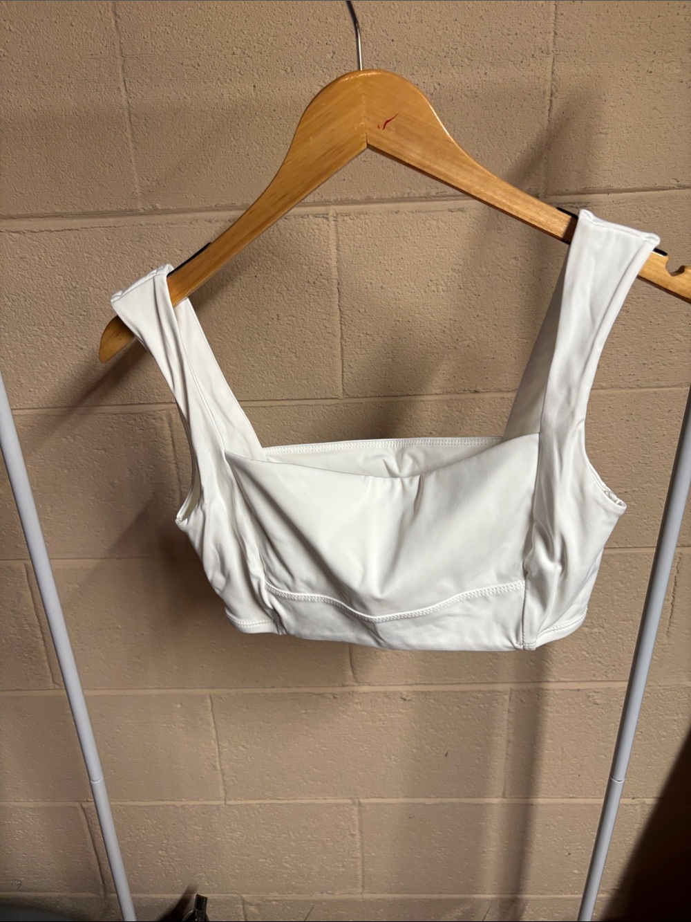 White Square Neck Crop Tank Top